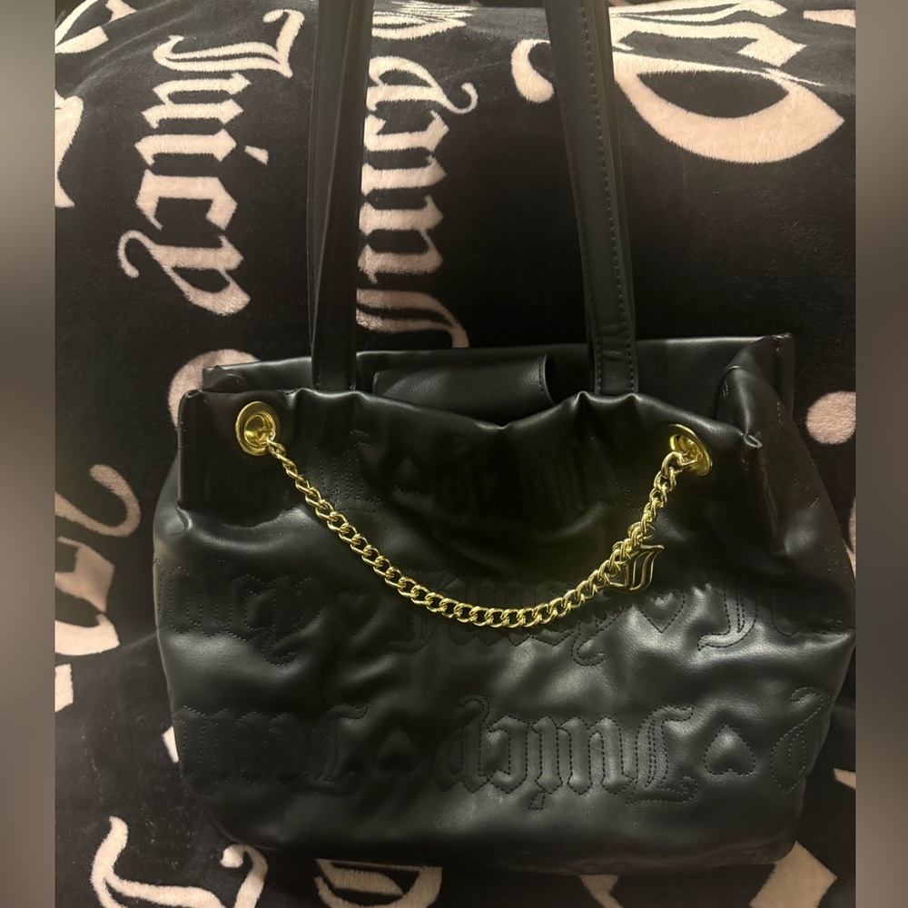 Juicy Couture Purse black with gold chain